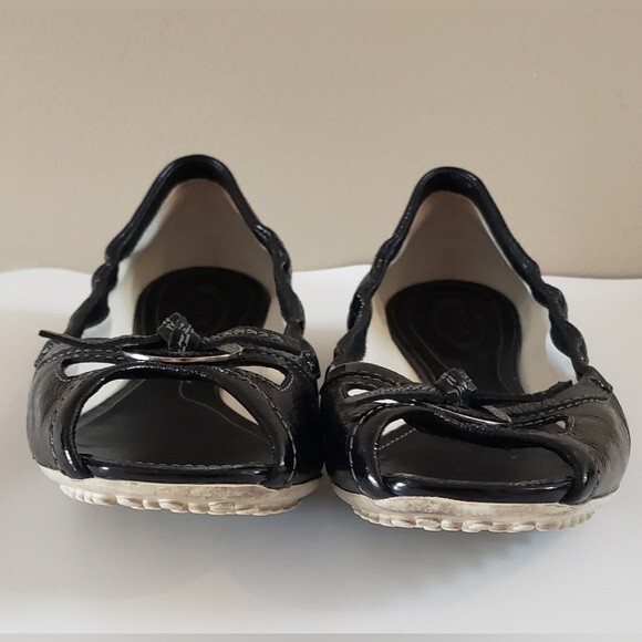 Tods Women's Black Patent Leather Open Toe Slip On Size 39 - Picture 7 of 10